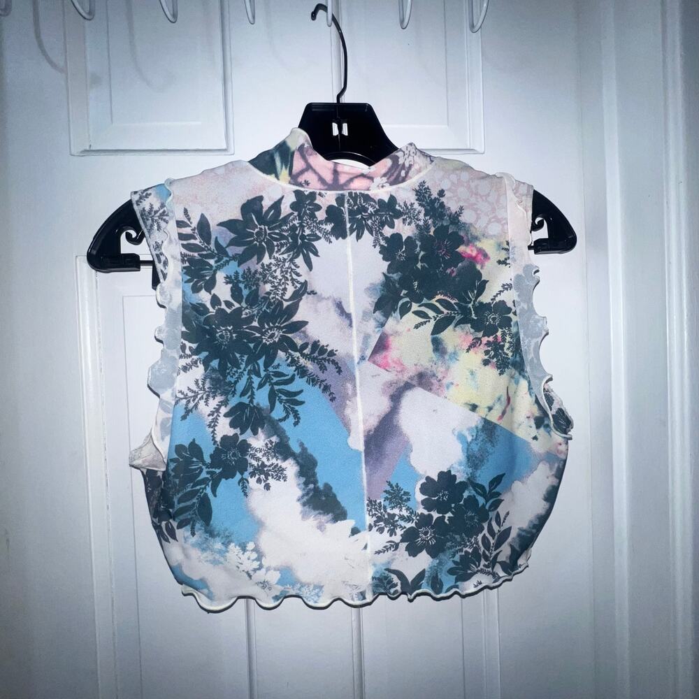 Free People Movement Good Karma Floral Square Neck Crop Top Size Medium - Picture 2 of 6